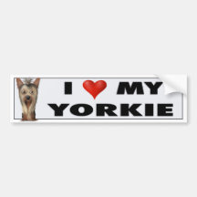 Yorkshire Terrier Love Sticker Bumper Sticker