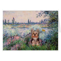 Yorkshire Terrier Puppy - By The Seine Greeting Card