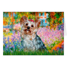 Yorkshire Terrier (T) - Garden Greeting Card
