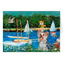 Yorkshire Terrier (T) - Sailboats Greeting Card