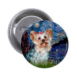 Yorkshire Terrier (T) - Starry Night (Vert.) Buttons