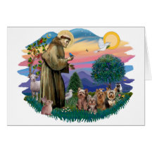 Yorkshire Terriers (four) Cards