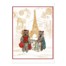 Yorkshire Terriers Travelling Business Card Templates