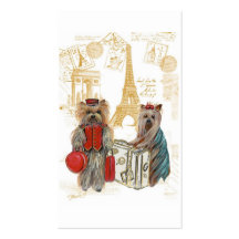 Yorkshire Terriers Travelling Business Cards
