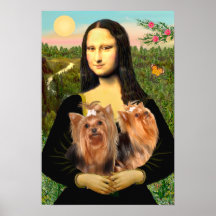 Yorkshire Terriers (two)  -  Mona Lisa Poster