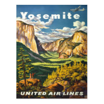 Yosemite American Vintage Travel Posters Post Cards