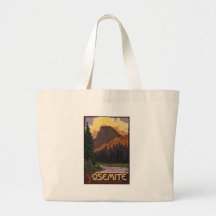 Yosemite National Park - Half Dome Travel Poster Bags