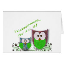 You did it owl graduation note card