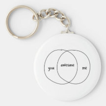 You Me Awesome Venn Diagram Keychains