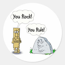 You Rock, You Rule Round Stickers