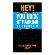 You suck at parking card business card template