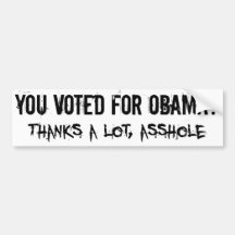 You Voted For Obama? Bumper Sticker