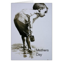 Young Boy Paddling Mothers Day Card