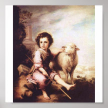 Young Christ as the good shepherd circa 1660 Print