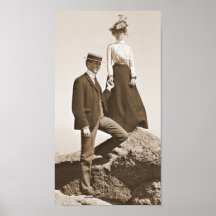 Young Couple Sepia 1915 Posters