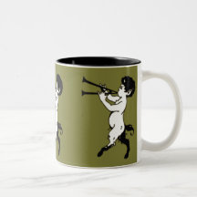 Young Faun With Double Flute Mugs