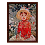 Young Girl With A Cage By Morisot Berthe Postcard