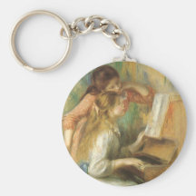 Young Girls at the Piano by Pierre Auguste Renoir Key Chain