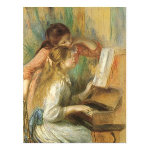 Young Girls at the Piano by Pierre Auguste Renoir Post Cards