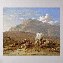 Young shepherd and dog. by Karel Dujardin Poster