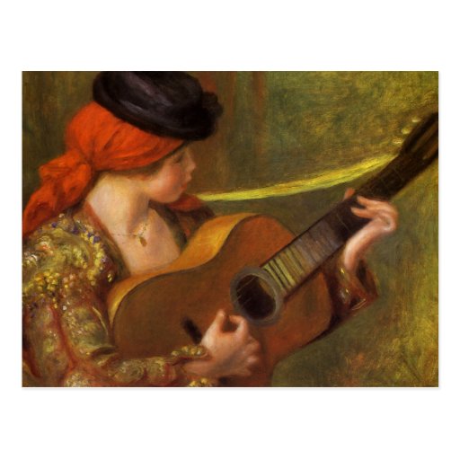 Young Spanish Woman by Renoir, Impressionism Art Post Cards