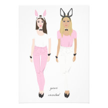 Young Women in Costume Easter party invitation