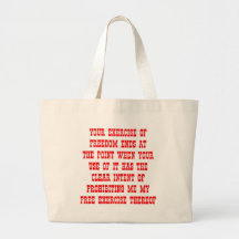 Your Exercise Of Freedom Ends At The Point Canvas Bags