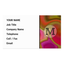 Your Letter, Colourful Swirls and Custom Monogram. Business Card