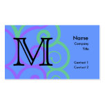 Your Letter. Custom. Bright Colours Swirl Monogram Business Card