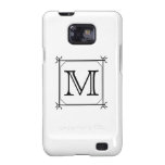 Your Letter. Custom Monogram. Black and White Samsung Galaxy S2 Case