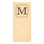 Your Letter. Custom Monogram. Black & Parchment Rack Card Design