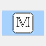Your Letter. Custom Monogram. Blue Black White. Sticker