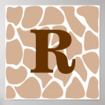 Your Letter. Custom Monogram Giraffe Print Design