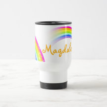 "Your name" (long) rainbow travel / kids club mug