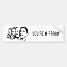 YOU'RE A FRAUD bumper sticker
