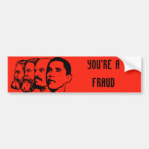YOU'RE A FRAUD bumper sticker