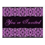 You're Invited purple black Postcard