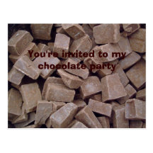 You're invited to my chocolate party post card
