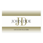YourJobTitle White/Gold Monogram/Border Business Card Templates