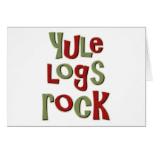 Yule Logs Rock Christmas Design Greeting Cards