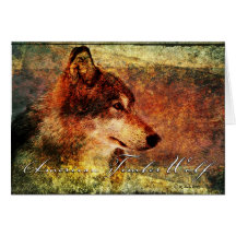 ZA-Wolf Etch Greeting Card