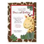 ZANZIBAR GIRAFFE PRINT 5x7 Birthday Invitation