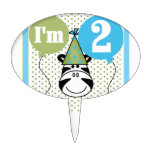 Zebra 2nd Birthday Cake Topper