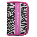 Zebra animal print pattern black white pink planners