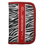 Zebra animal print pattern black white red planners