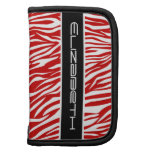 Zebra animal print pattern black white red planners