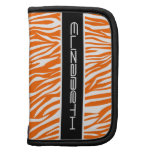 Zebra animal print pattern orange white black planners