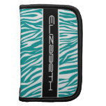 Zebra animal print pattern teal white black planners