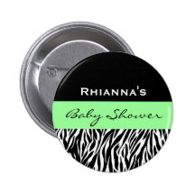 Zebra Baby Shower Custom Name Buttons