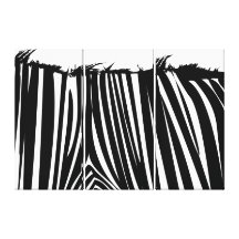 Zebra Back Black & White Wrapped Canvas Print